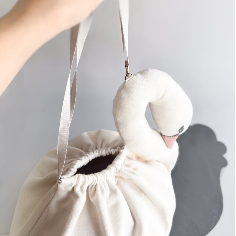 スワンポーチ LL 】白鳥・黒鳥巾着｜3月末発送 | kubomi [クボミ