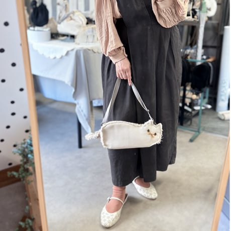 【 ねこBag 】 ボディーバッグ 取手付き｜7月末発送