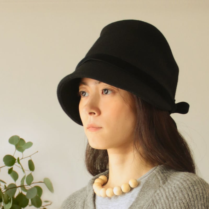 ◇送料無料◇ ウールメルトン帽子【ブラック】レディース | kubomi