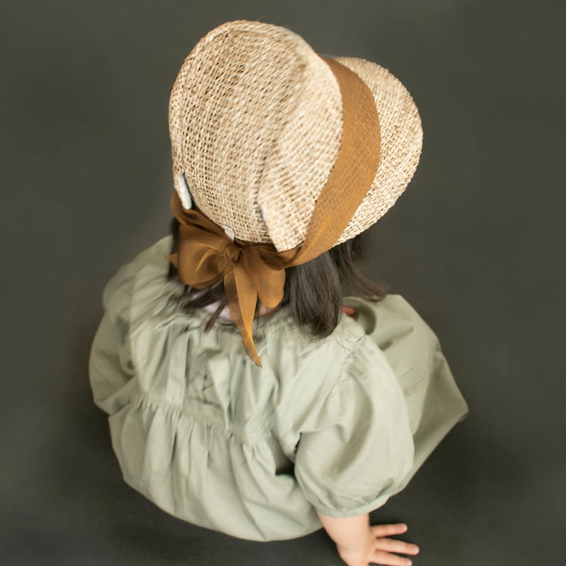 麦わら帽子 キッズ｜キャメル 48・52 サイズ 【 7〜20日日程で発送  