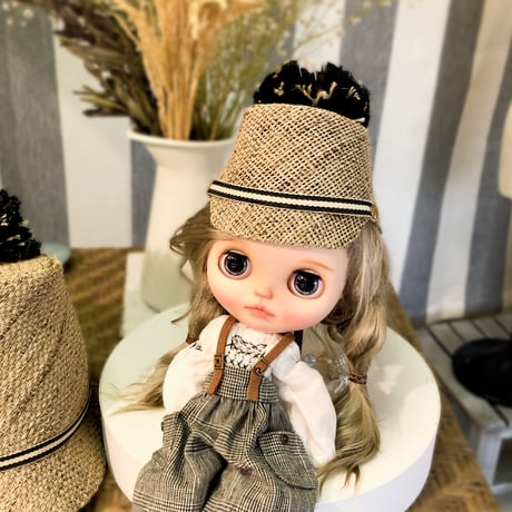 ｜麦わらキャップ｜ドール用｜ポンポン オプションパーツ