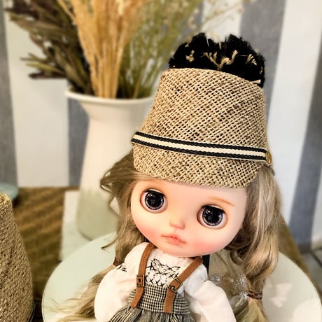 ｜麦わらキャップ｜ドール用｜ポンポン オプションパーツ