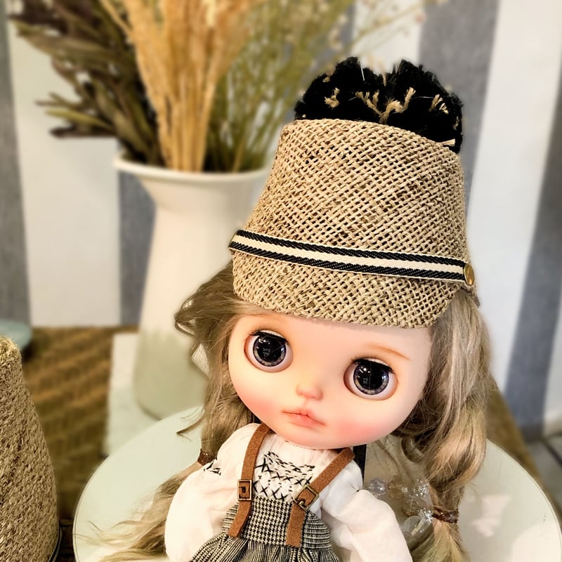 麦わらキャップ|ドール用|ポンポン オプションパーツ | kubomi 麦わらキャップ|ドール用|ポンポン オプションパーツ | kubomi