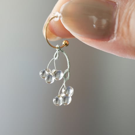 【 つぼみの雫  】ピアス・イヤリング　タティングレースとビーズのアクセサリー｜4月末発送