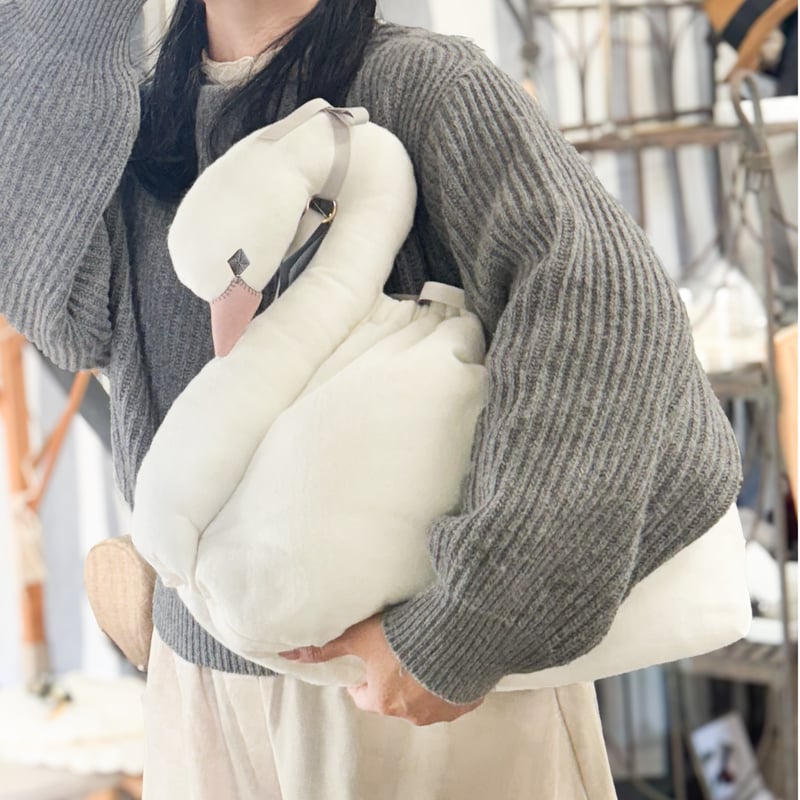 スワンポーチ LL 】白鳥・黒鳥巾着｜3月末発送 | kubomi [クボミ