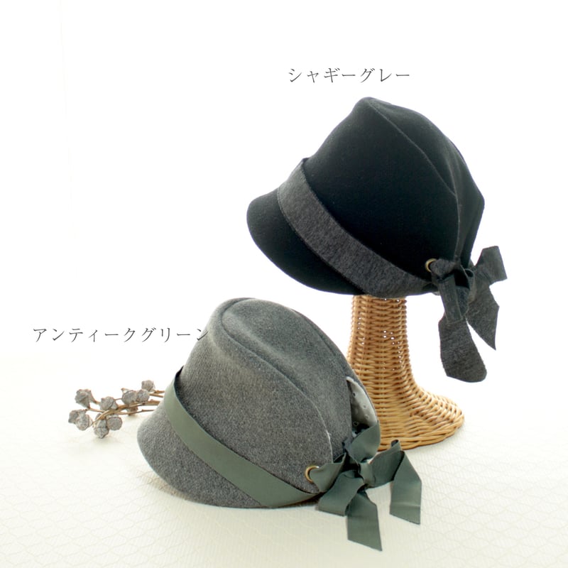 KIKONO Emmaグリーンベージュリボン　麦わら帽子 KIKONO Emmaグリーンベージュリボン 麦わら帽子 KIKONO Emmaグリーン