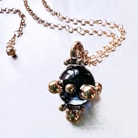 Spin Necklace / Aqua,  Black, Clear