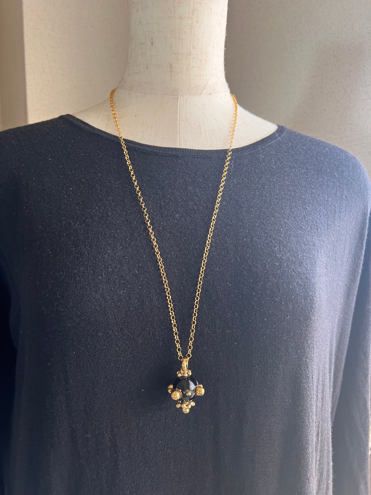 エンドレス&シリコネアブラック Spin Necklace / Aqua, Black, Clear | NORIKO HE