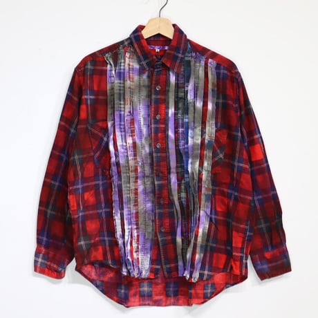 Rebuild by Needles：Flannel Shirt Ribbon Shirt  Tie Dye #2 L size