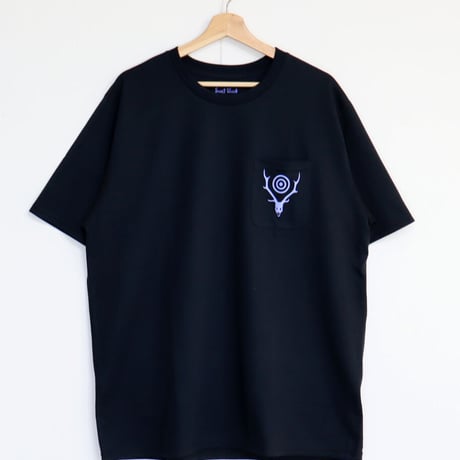 South2 West8：S/S Round Pocket Tee - Circle Horn
