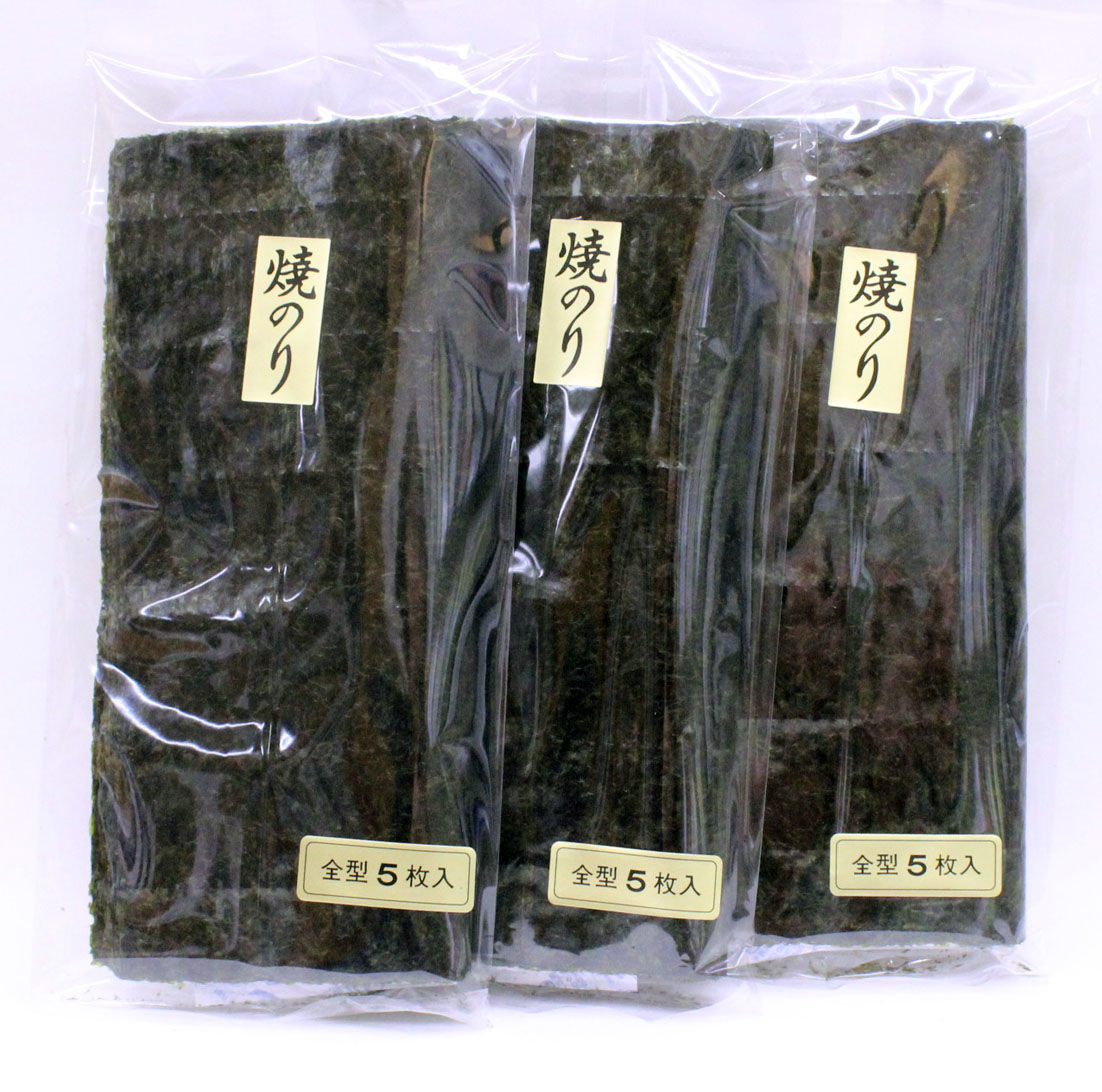 お茶と海苔　宮鍋園　焼海苔　5枚入×3袋詰