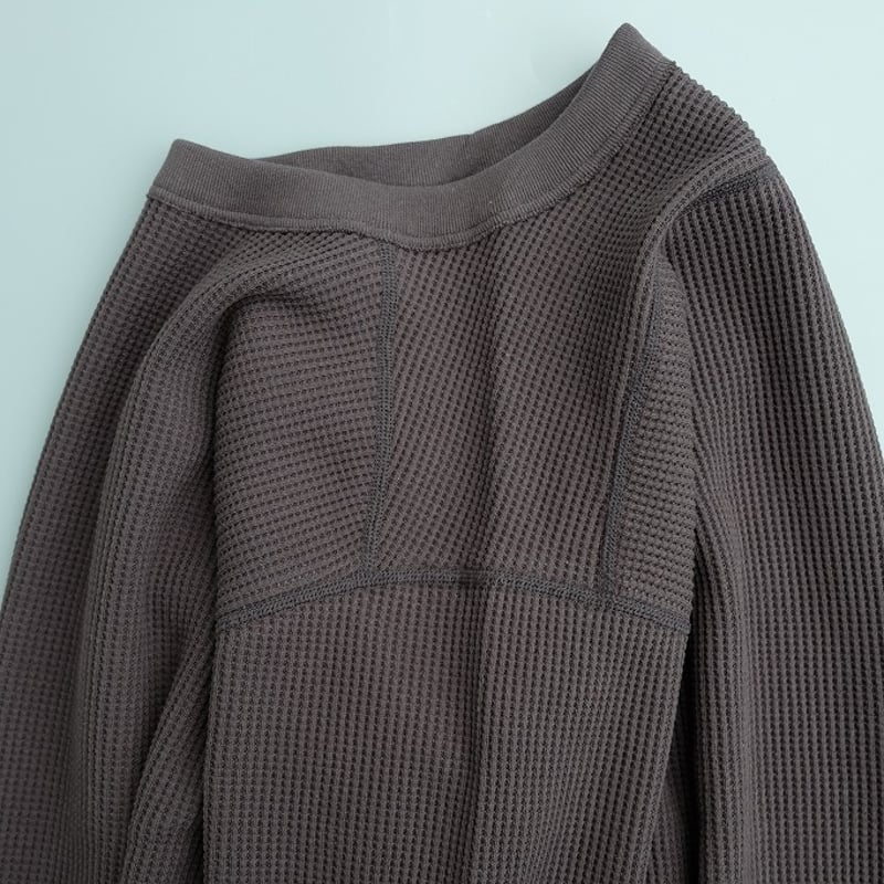 A VONTADE(アボンタージ) Big Waffle Crew Top Cha