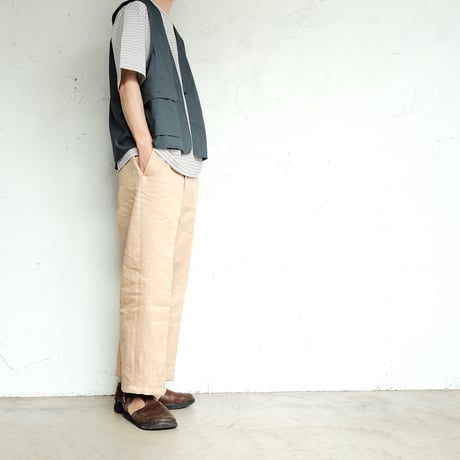 EGRETIQUE(イグレティーク)　　　Linen Chambray  Wide Trousers　　Beige