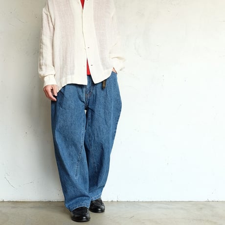 kontor(コントール)　　  Washed barrel tucks denim pants