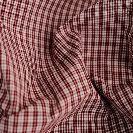 Masnou design(マスノウデザイン)　　  ２０２　Band Collar Shirt　【Red Check】