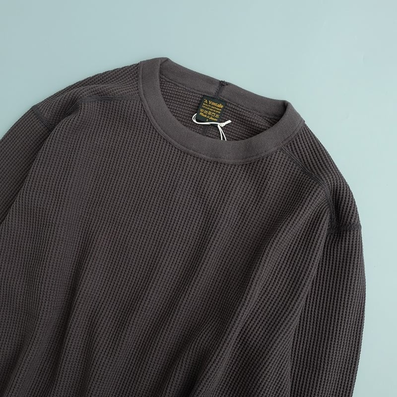 A VONTADE(アボンタージ) Big Waffle Crew Top Cha