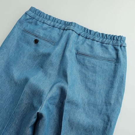 EGRETIQUE(イグレティーク)　　　Linen Chambray  Wide Trousers　　Blue