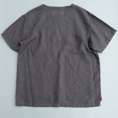 SUNSHINE＋CLOUD(サンシャインプラスクラウド)　　  Linen V Neck T-Shirt　　　Charcoal