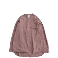 Masnou design(マスノウデザイン)　　  ２０２　Band Collar Shirt　【Red Check】
