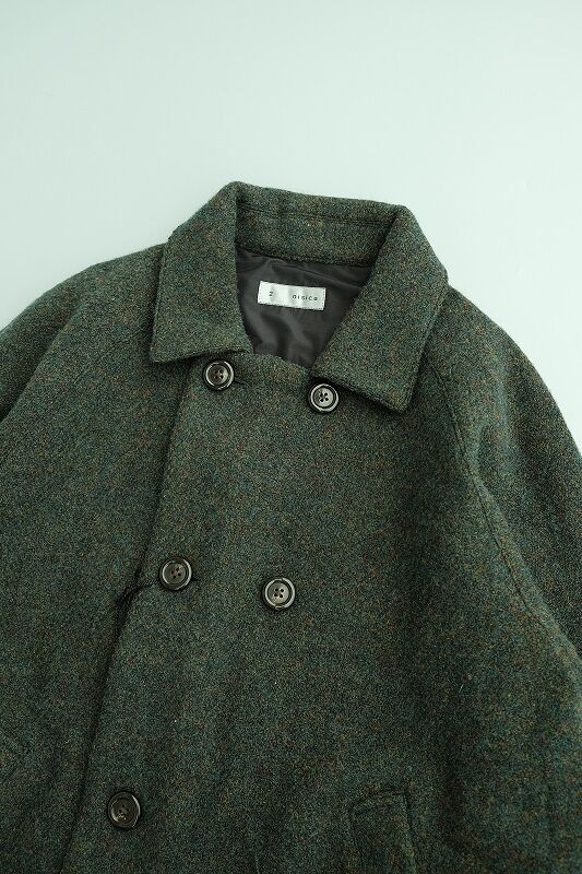 nisica(ニシカ) Tweed ダブルボタンジャケット Green | ART nisica(ニシカ) Tweed ダブルボタンジャケット Green | ART