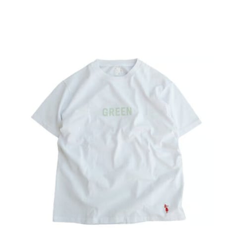 GROWN IN THE SUN(グローンインザサン)　　 SS Tee　　GREEN/APPLE　　　　White