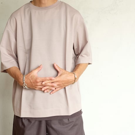 LAMOND  /  STICH WORK COOL TEE　　Greige