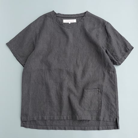 SUNSHINE＋CLOUD(サンシャインプラスクラウド)　　  Linen V Neck T-Shirt　　　Charcoal