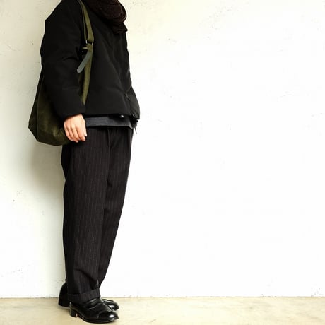 tilt The authentics(チルトザオーセンティックス)　　　　 Washed W/L Stripe Work Trousers　　　BlackStripe