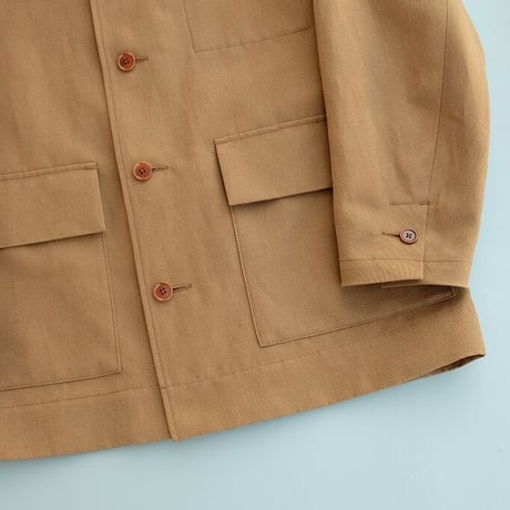 tilt The authentics(チルトザオーセンティックス)　　　 3 fabric back stain gabardine open collar jacket　　　Dark Ocher