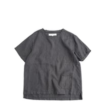 SUNSHINE＋CLOUD(サンシャインプラスクラウド)　　  Linen V Neck T-Shirt　　　Charcoal