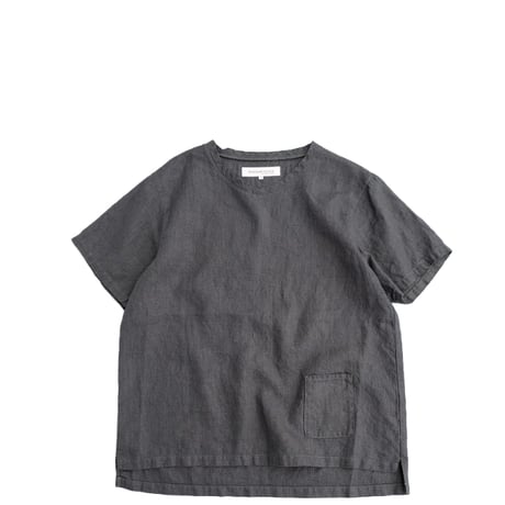 SUNSHINE＋CLOUD(サンシャインプラスクラウド)　　  Linen V Neck T-Shirt　　　Charcoal