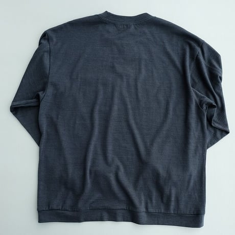 STILL BY HAND(スティルバイハンド)　　 Washable Wool　L/S Tee　　　TealBlue