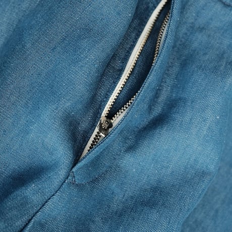 EGRETIQUE(イグレティーク)　　　Linen Chambray  Wide Trousers　　Blue