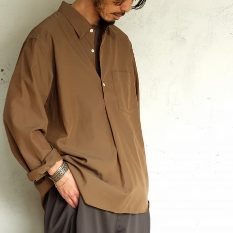STILL BY HAND(スティルバイハンド)　  Cupro mixed pullover shirt　　　　SH10261　　　　Khaki Brown