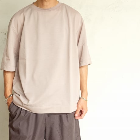 LAMOND  /  STICH WORK COOL TEE　　Greige