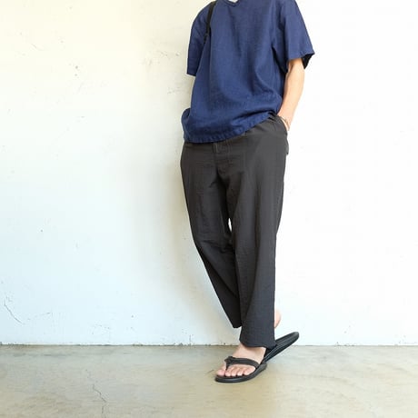 SUNSHINE＋CLOUD(サンシャインプラスクラウド)　　  Linen V Neck T-Shirt　　　Navy