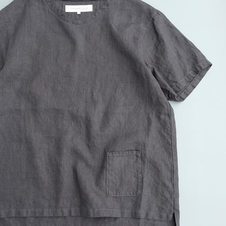 SUNSHINE＋CLOUD(サンシャインプラスクラウド)　　  Linen V Neck T-Shirt　　　Charcoal