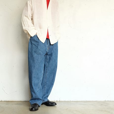 kontor(コントール)　　  Washed barrel tucks denim pants