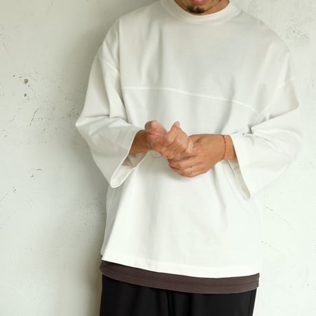 LAMOND(ラモンド)　　  O/C LOOSE FOOTBALL TEE　　　White