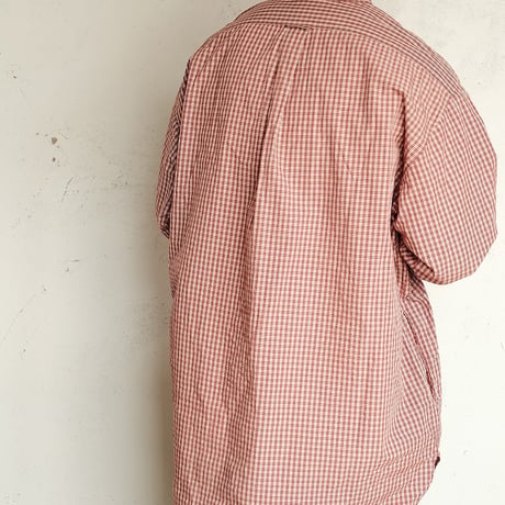 Masnou design(マスノウデザイン)　　  ２０２　Band Collar Shirt　【Red Check】
