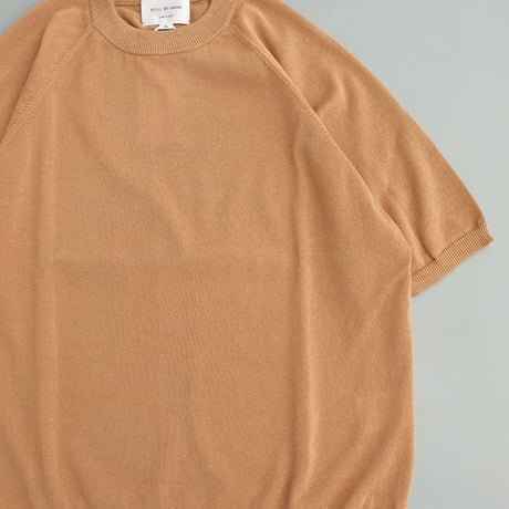 STILL BY HAND(スティルバイハンド)　　  Half Sleeve Summer Knit　　NO02262　　　　Pale Orange