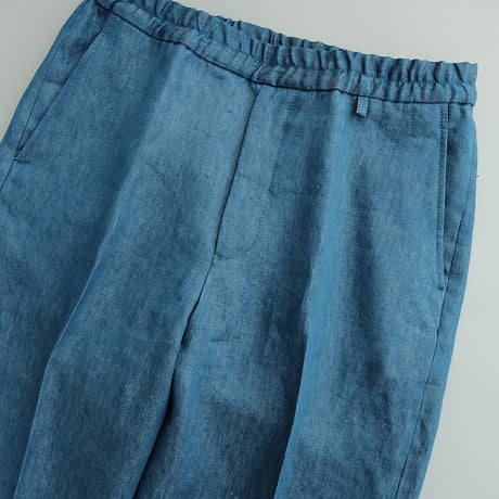 EGRETIQUE(イグレティーク)　　　Linen Chambray  Wide Trousers　　Blue