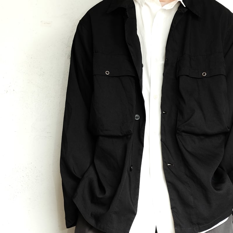 【美品】スティルバイハンド 別注ノーカラージャケット ネイビー 46 美品】スティルバイハンド 別注ノーカラージャケット ネイビー