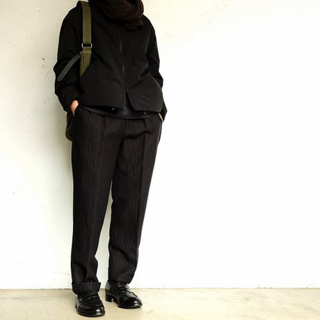 tilt The authentics(チルトザオーセンティックス)　　　　 Washed W/L Stripe Work Trousers　　　BlackStripe