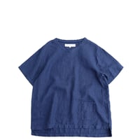 SUNSHINE＋CLOUD(サンシャインプラスクラウド)　　  Linen V Neck T-Shirt　　　Navy