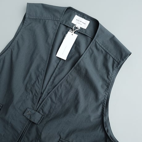STILL BY HAND(スティルバイハンド)　　　 Typewriter Work Vest　　VE02242　　　　Teal Blue