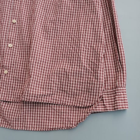 Masnou design(マスノウデザイン)　　  ２０２　Band Collar Shirt　【Red Check】