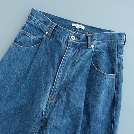 kontor(コントール)　　  Washed barrel tucks denim pants