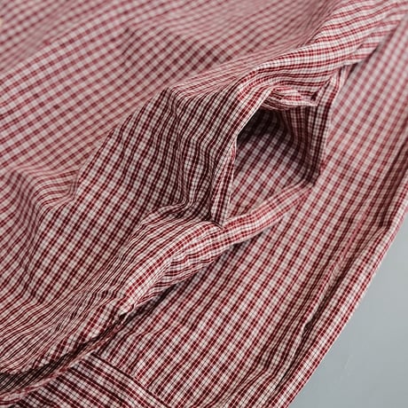 Masnou design(マスノウデザイン)　　  ２０２　Band Collar Shirt　【Red Check】