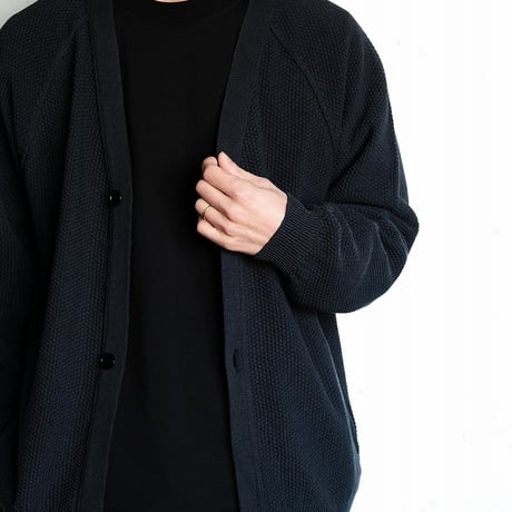 STILL BY HAND(スティルバイハンド)　　　  Crispy Cardigan  KN03251　　　　Dusty Blue